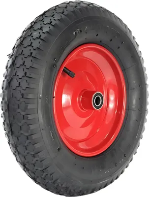 Produktbild von BKshop | Schubkarrenrad 4.00-8 - Vollgummi - Luftrad - 6PR - Ideal für Gartenarbeiten - Schubkarrenreifen - Rad für Schubkarre - mit Achse Ø20