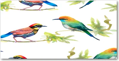 Produktbild von Tulup Glas-Bild -140x70- Wandkunst Dekorative Wand für Küche & Wohnzimmer - Tiere - Exotische Vögel - Mehrfarbig