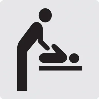Produktbild von Dreifke® Türschild, Piktogramm Wickelraum, 60 x 60 mm, Alu glatt 1 Stk.