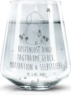 Produktbild von Mr. & Mrs. Panda Glas Hund Kleeblatt - Transparent - Geschenk, Dekoglas, Liebe, Tumbler, Motivation, Gratis, Wasserglas, Sprüche, Trinkglas, Trinkgefäß