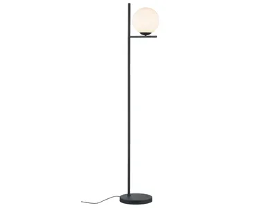 Produktbild von Trio Stehleuchte PURE Schwarz matt mit Glaskugel Schirm Weiß