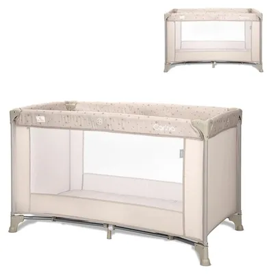 Produktbild von Lorelli Reisebett Carina 1 Ebene faltbar Matratze Laufstall Tragetasche Öffnung beige