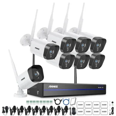 Produktbild von Drahtloses Überwachungssystem mit 5-Megapixel-Netzwerkvideoaufzeichner (NVR) und 3-Megapixel-WLAN-Kameras