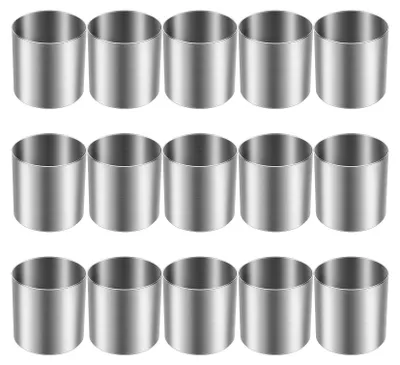 15 Edelstahl-Ausstechformen, rund, 5 cm, für Mousse & Gebäck