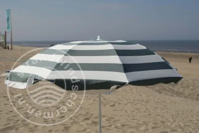 Produktbild von Strandschirm Grau (mit grünem Schirm)/Weiß Polyacryl-Schirm Ø 180 cm Camping-Schirm