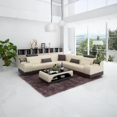 Produktbild von Ecksofa Moderne Eckcouch Design Wohnzimmer Möbel Lederpolster Couch Sofa L Form