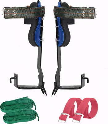Produktbild von Set mit 2 Baumkletterzubehörteilen, 2 Gurten, 2 Beinschlaufen, Stahl, Baumkletterwerkzeug, verstärkte Krallen, zum Greifen und Schneiden in der Höhe