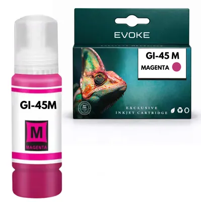 Produktbild von Evoke-Kompatibilpatrone für den Canon-Drucker GI-45 M GI45 6286C001 Magenta 70 ml, kompatibel mit GX1010, 2010, 2030, 2040, 1050, 2070, 1080, 2080