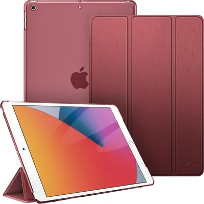 Produktbild von Fintie Hülle für iPad 10.2 Zoll (9. / 8. / 7. Generation, Modell 2021/2020/ 2019) - Ultradünn Schutzhülle mit transparenter Rückseite Abdeckung Cover mit Auto Schlaf/Wach, Burgunderrot