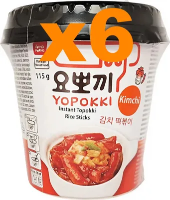 Produktbild von Yopokki Instant Kimchi Topokki Reiskuchen 6er Pack (6 x 115g)