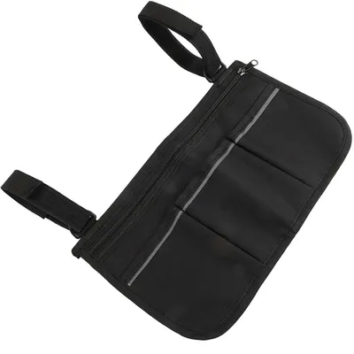 Produktbild von Rollstuhl Seitentasche Armlehnentasche Zubehör Rollstuhl Hinten Tasche, Für Armlehne, Mit 3 Fächern, Universale Tasche Für Rollator, Schwarz