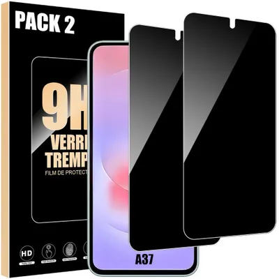 Image de 2 Verres Trempés Anti-Espion pour Samsung Galaxy A37 5G - Protection d'écran Antichoc Anti-Rayures