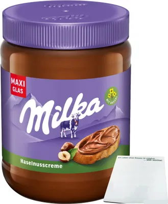 Produktbild von milka Haselnusscreme Brotaufstrich (600g MAXI Glas) + usy Block