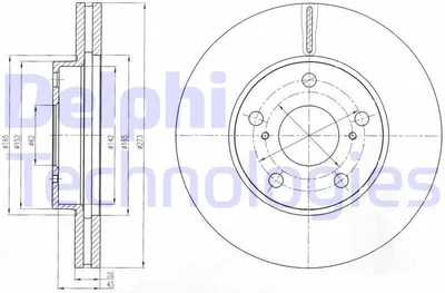 Produktbild von 2x DELPHI Bremsscheibe BG4234C für TOYOTA COROLLA Stufenheck (E15_) 49 2mm 273mm