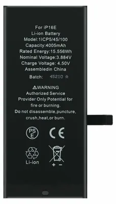 Produktbild von Kompatibles Ersatzakku Akku Batterie 4005 mAh  für Apple iPhone 16e A3409, A3212 & Werkzeug