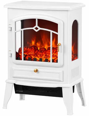 Produktbild von HOMCOM Elektrokamin freistehend, 39x24x57 cm Weiß