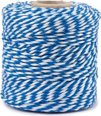 Image de Cordon décoratif 1,5mm blanc-bleu - 1 pièce