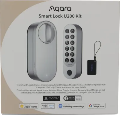 Zdjęcie produktu dla Aqara Smart Lock U200 Kit Srebrny Inteligentny zamek do drzwi HomeKit, Thread, Bluetooth 5.1, NFC