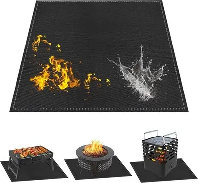 Produktbild von Feuerfeste Kaminmatte - Hitzebeständige Offene Kaminmatte - Gusseiserne Kaminmatte