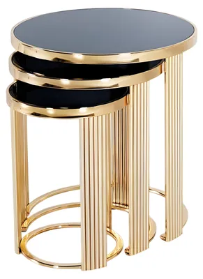 Produktbild von Eleganter schwarzer Beistelltisch aus Edelstahl im modernen Design