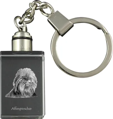 Image de Affenpinscher porte-clés en cristal avec chien Art-Dog