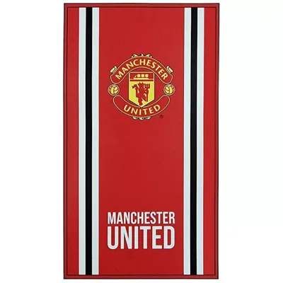 Image de Manchester United FC - Serviette "Core", rayée BS4486 (taille unique) (Rouge/Blanc)