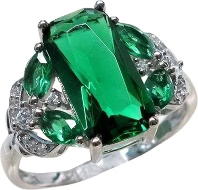 Produktbild von Breite, exquisite Verarbeitung, Damen-Ring, Legierung, Kunststein, Strass, Ehering, Schmuckzubehör-Grün,US 10