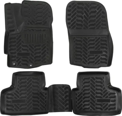 Produktbild von J&J AUTOMOTIVE | 3D Automatten Gummi Matten Gummifußmatten TPE Passend Für Mitsubishi ASX 2010-2015, Schwarz, Anti-Rutsch, Allwettermatten, Passgenaue, Hohes Rand