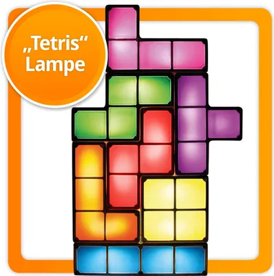 Produktbild von Interaktive Tetris Lampe LED Puzzle Leuchte für Gamer & Retro Fans – Mehrfarbiges Nachtlicht, individuell kombinierbar, 7 Blöcke 30x20cm