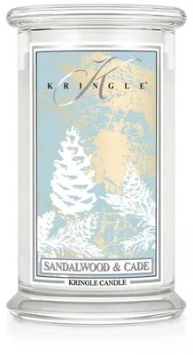 Productafbeelding van Kringle Candle Sandelhout & Cederhout geurkaars, groot, met 2 lonten (624 g)
