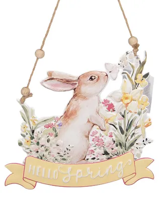 Zdjęcie produktu dla Clayre & Eef Tabliczka z napisem 24 x 1 x 24 cm, żółta, metalowa