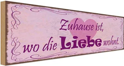 Produktbild von vianmo Holzschild 10x27 cm Zuhause ist wo die Liebe wohnt Spruch Zitat