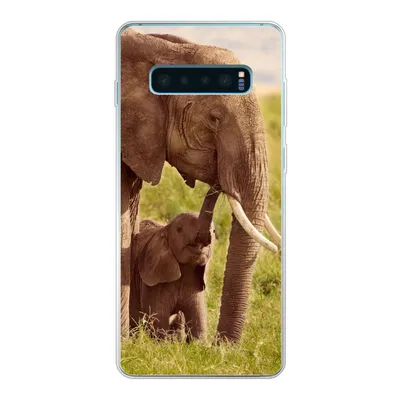Produktbild von MuchoWow® Handyhülle Schutzhülle Hülle für Samsung Galaxy S10 Lite Elefant - Gras - Jung - Rüssel Silikon Softcase Handy Hülle - Schutz