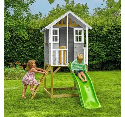 Obrázek produktu pro Zwerkules Valli 1 dětský domek na kůlech s dřevěnou skluzavkou