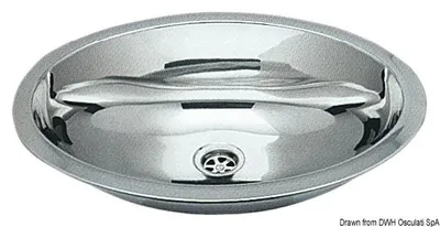 Zdjęcie produktu dla Zlewozmywak owalny stal VA, polerowany na wysoki połysk 510x390 mm, 1 szt