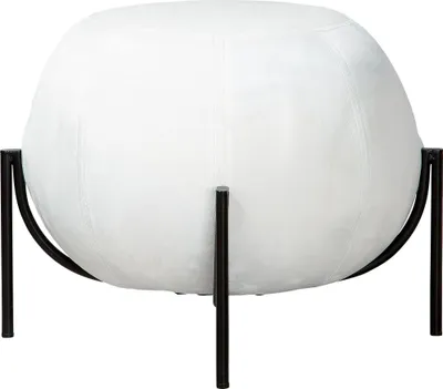 Produktbild von Casablanca modernes Design GILDE Hocker - Pouf Samt - Sitzhocker - Sitzpuff - weiß - H: 40 cm B: 59 cm T: 59cm 38937