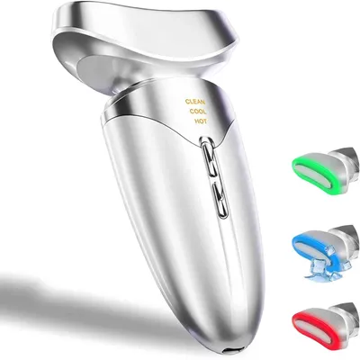 Produktbild von 3-in-1-LED-Gerät für die Gesichts- und Halsbehandlung mit Wärme- und Kältefunktion, Gesichtsformungsgerät für Anti-Aging, Lifting und Straffung schlaf