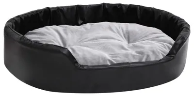 Produktbild von vidaXL Hundebett Schwarz-Grau 90x79x20 cm Plüsch und Kunstleder