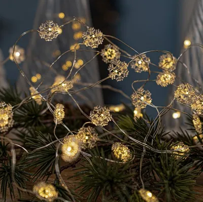 Image de Sirius Guirlande lumineuse Nynne Snowflake 20 LED blanc chaud intérieur 1,9 m à piles transparent