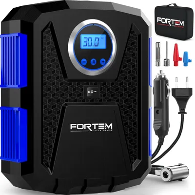 Image de Compresseur d'air portable pour voiture, camion et vélo, avec lampe LED