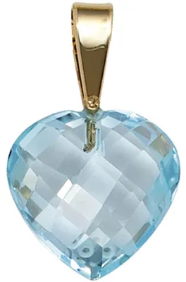 Produktbild von Anhänger Herzanhänger Herz aus Blautopas hellblau 585 Gold Gelbgold
