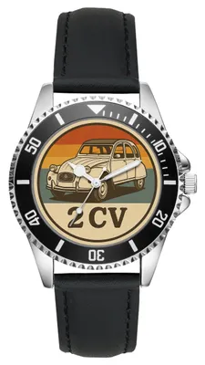 Produktbild von KIESENBERG Herrenuhr Armbanduhr 2 CV Geschenk Fan Artikel Analog Quartz Lederarmband Uhr L-2025005