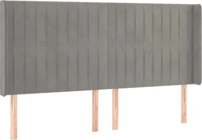 Produktbild von vidaXL Kopfteil mit Ohren Hellgrau 183x16x118/128 cm Samt