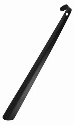 Productafbeelding van Schoenlepel, metaal, lang, 42 cm, met rubberen handgreep, zwart