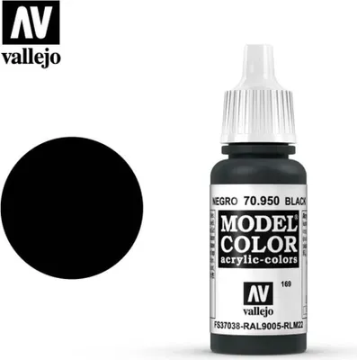 Immagine prodotto di Colore per modelli Vallejo 70950 Nero 17ml opaco per aerografo