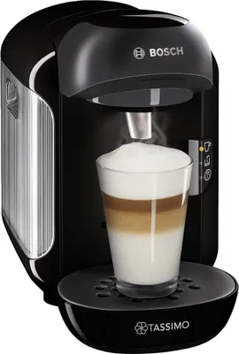 Produktbild von Bosch TAS12A2, Pad-Kaffeemaschine, 0,7 l, Kaffeekapsel, 1300 W, Schwarz, Edelstahl