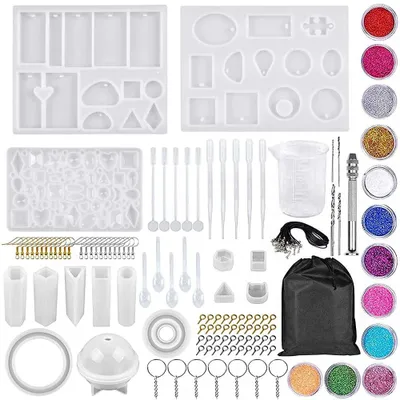 133-tlg. Silikon-Gießformen-Set für Epoxidharz, DIY-Schmuck-Bastelset
