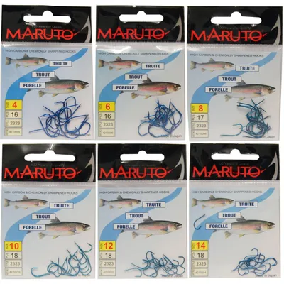 Produktbild von Maruto Forellenhaken Forellen Haken Forellenangeln mit Plättchen, Größe:14