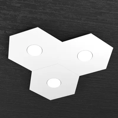 Immagine prodotto di Plafoniera Moderna Hexagon Metallo Bianco 3 Luci Led 12X3W