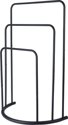 Image de Porte-serviettes noir avec 3 barres - semi-circulaire - 75 x 49,5 cm